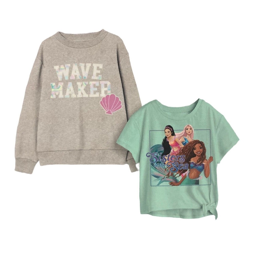 NWT Disney The Little Mermaid Youth Girl's 2 Pack Pullover + Tee Size 14/16